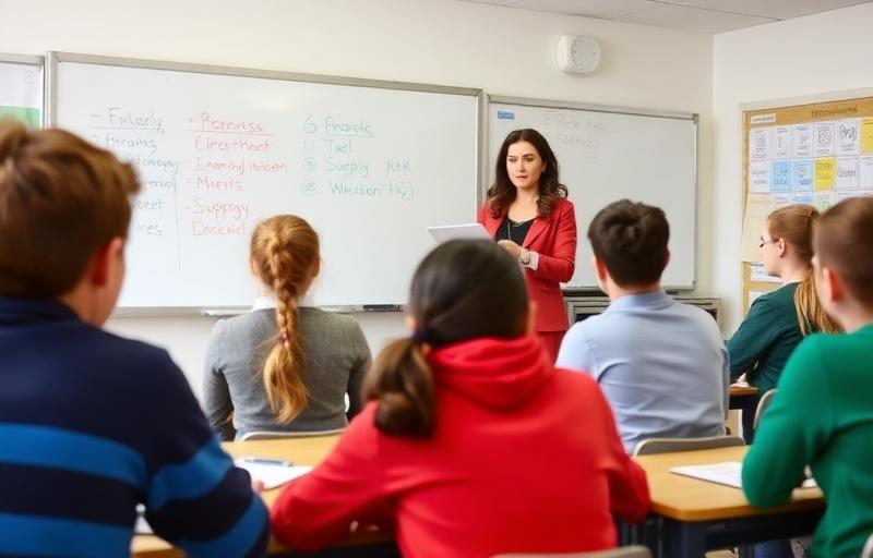 Supply teacher in classroom